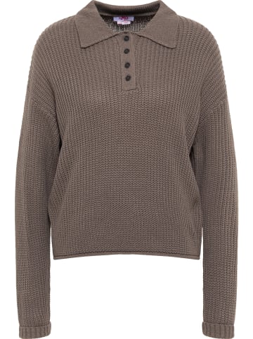 myMo Strickpoloshirt in Grau