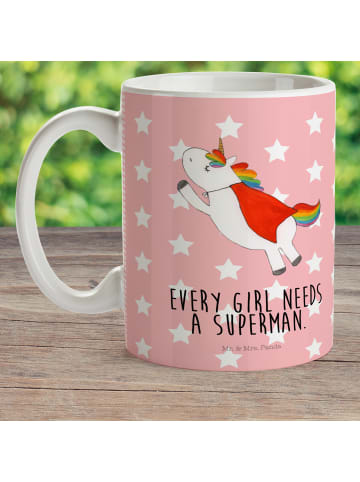 Mr. & Mrs. Panda Kindertasse Einhorn Super mit Spruch in Rot Pastell