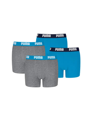 Puma Boxershorts BOYS EVERYDAY BASIC BOXER 4P in 277 - blue / grey mélange