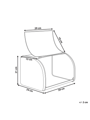 Beliani Schachtel CAROUBE in Weiß - (W) 39 x (H) 21 x (L) 24 cm