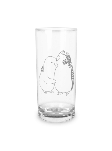 Mr. & Mrs. Panda Wasserglas Wellensittich Liebe ohne Spruch in Transparent