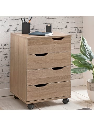 KADIMA DESIGN Rollcontainer Sonoma 40x60x40cm Schubladenschrank Büro Container,