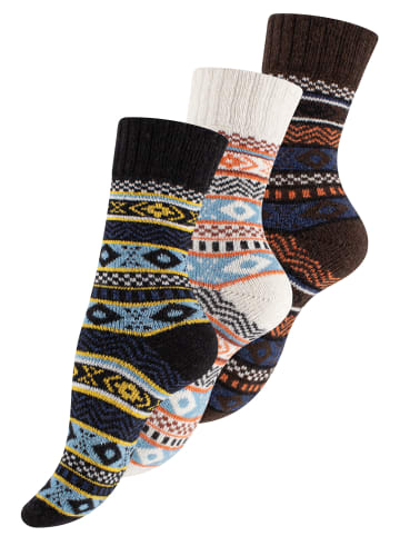 Vincent Creation® 3 Paar Bunte Norwegersocken Hygge Socken in Bunt