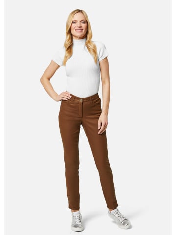 MADELEINE Beschichtete Skinny-Jeans in cognac