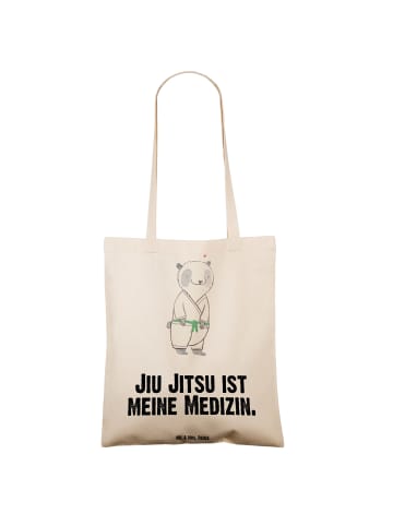 Mr. & Mrs. Panda Stofftasche Panda Jiu Jitsu mit Spruch in Creme