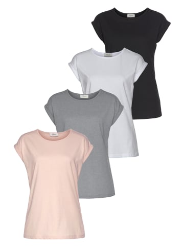 BOYSENS T-Shirt in grau, rose, weiß, schwarz