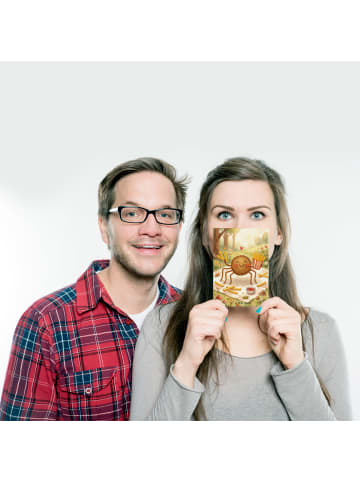 Mr. & Mrs. Panda Einzelkarte Spinne Agathe Pommes Design ohne Sp... in Weiß