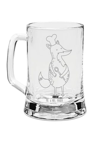 Mr. & Mrs. Panda Bierkrug Glas Fuchs Koch ohne Spruch in Transparent