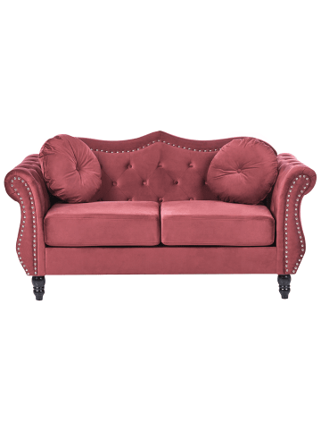 Beliani 2-Sitzer Sofa SKIEN in Rot/Schwarz - (W) 166 x (H) 86 x (L) 78 cm
