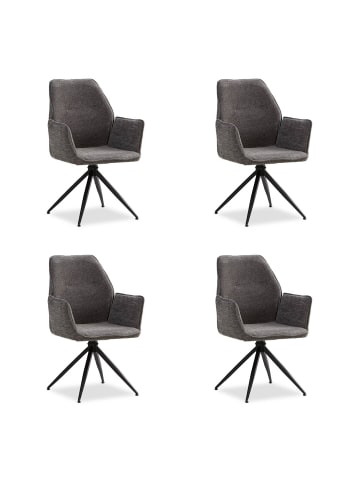Homestyle4u 4er Set Polsterstühle in Grau