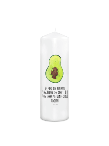 Mr. & Mrs. Panda Kerze Avocado Kern mit Spruch in Weiß