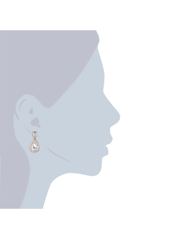 Lulu & Jane Ohrhänger Metall-Legierung Glas in roségold
