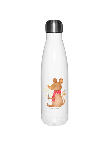 Mr. & Mrs. Panda Thermoflasche Maus Weihnachten ohne Spruch in Weiß