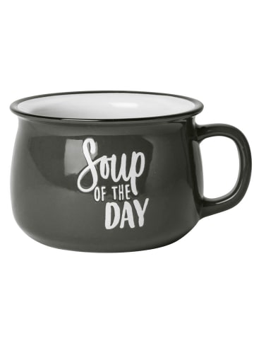 Gusta Suppentasse Soup of the day, Steinzeug, 500 ml in Grau in Grau