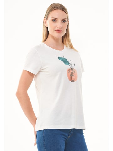 Organication T-Shirt "WOR13313" in Cremeweiß