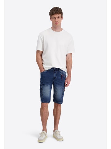 Timezone Kurze Cargo-Shorts mit Used-Waschung und Reißverschluss in Navy