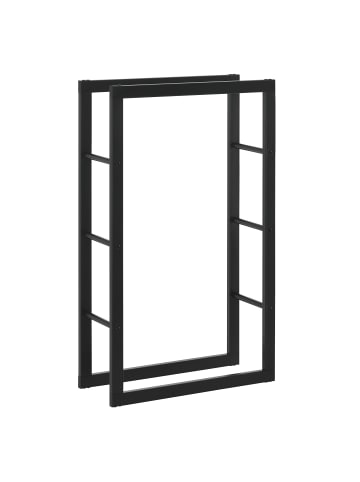 en.casa Kaminholzregal Kasan in Schwarz (B)60cm (H)100cm