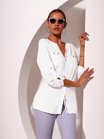 creation L Langarm-Bluse in weiß