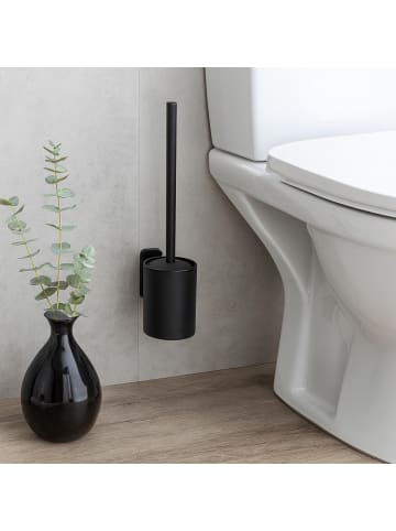 Wenko WC-Bürste aus Silikon in Schwarze Matte, (B) 9 x (H) 37 x (L) 13,5 cm