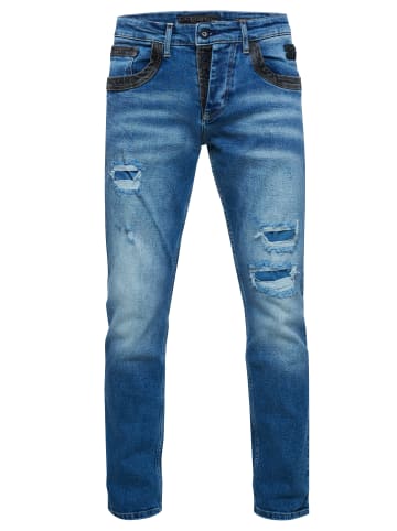 Rusty Neal Jeans Hose "YOKOTE" Straight Fit Stone-Washed in Blue Used