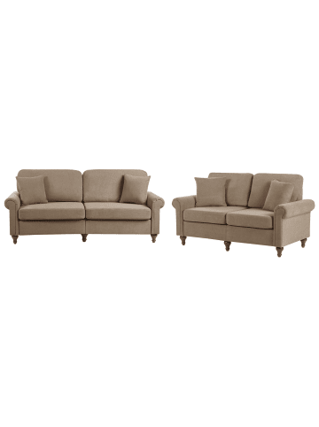 Beliani 2-tlg Sitzgruppe GINNERUP in Braun