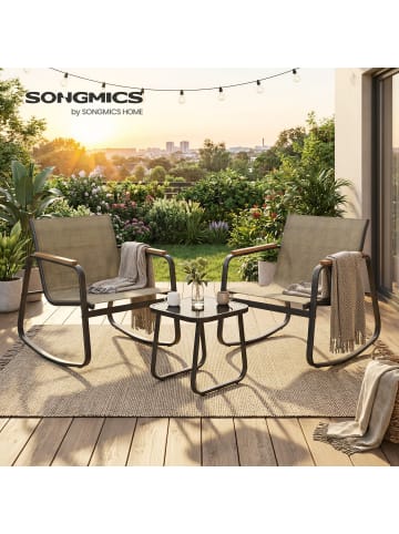 SONGMICS Gartenlounge-Set Funland in Braun - (B)61 x (H)72.5 x (T)72.5 cm