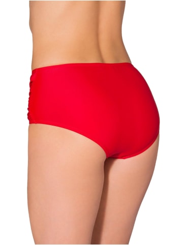 Aquarti Aquarti Damen Bikinihose mit seitlichen Raffungen in rot