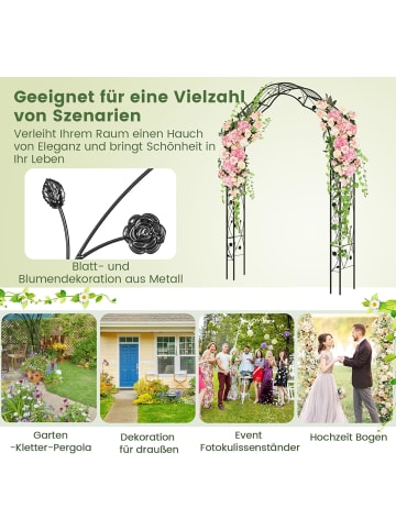 COSTWAY Rosenbogen halbrund 150x39x250cm in Schwarz