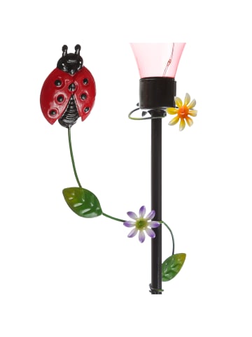 MARELIDA LED Solar Gartenstecker Schmetterling Deko Gartenspieß H: 84cm in rot