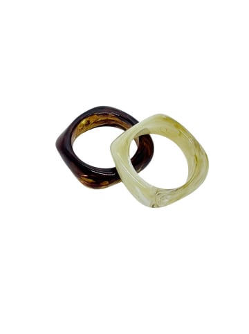 KOROSHI Set aus zwei kombinierten Armbändern in bunt