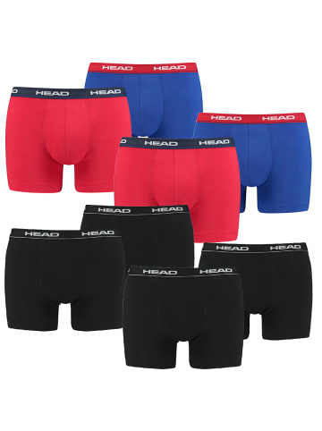 HEAD Boxershorts Basic Boxer 8P in Schwarz/Rot/Blau