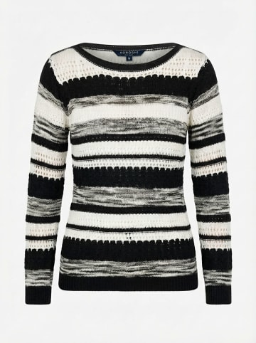 KOROSHI Damen pointelle-stricktrikot gelistet in Schwarz