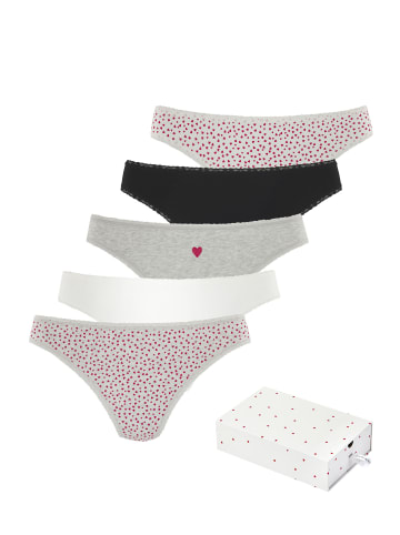 LASCANA String in creme, grau, schwarz, rot