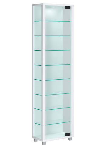 VCM  Holz Glas Stand Vitrine Sammelvitrine Edana Maxi in Weiß