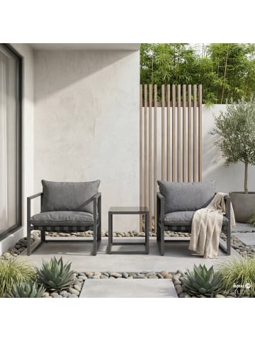 home24 Loungegruppe Moda 3-teilig in Grau