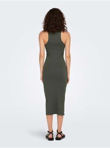 ONLY Figurbetontes Bodycon-Kleid Geripptes Midi Dress Ärmellos in Olive