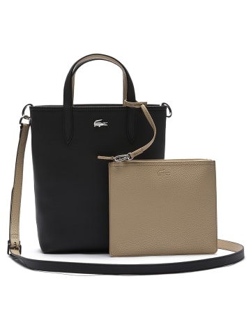 Lacoste Handtasche in Schwarz/Beige