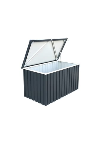 VCM  Metall Garten Gerätebox Kiste Kissenbox 585 L in Anthrazit