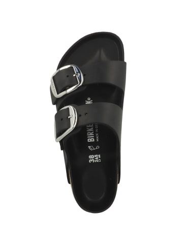 Birkenstock Sandale Arizona Big Buckle geöltes Nubukleder schmal in schwarz