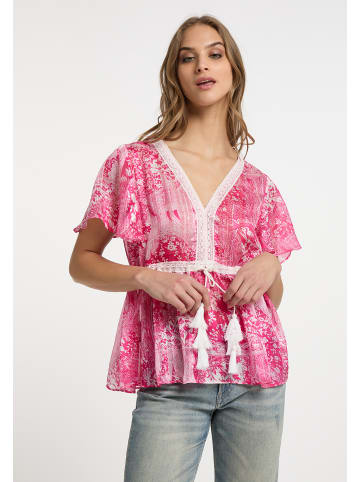 IZIA Bluse in Pink Weiss