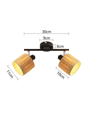 ZMH Deckenleuchte in Schwarz 2-flammige E14 Papier 350°Schwenkbar Deckenspots