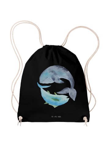Mr. & Mrs. Panda Tasche Walfisch Thunfisch ohne Spruch in Schwarz