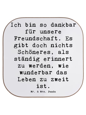Mr. & Mrs. Panda Untersetzer Spruch Dankbarkeit für Freundschaft... in Weiß