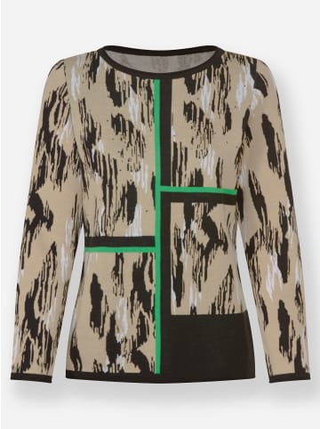 WITT WEIDEN Langarm-Pullover in beige-schwarz-gemustert