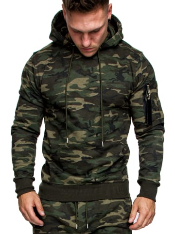 REPUBLIX Kapuzenpullover AIDEN in Camouflage Khaki