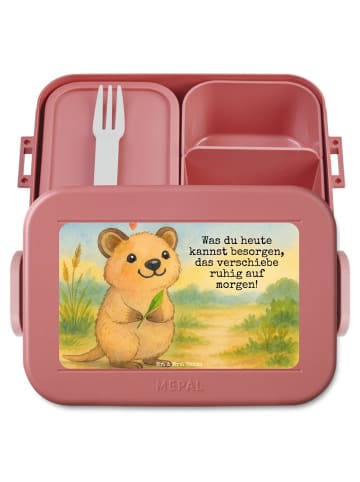 Mr. & Mrs. Panda Snackbox Quokka Happy Design mit Spruch in Rot Pastell