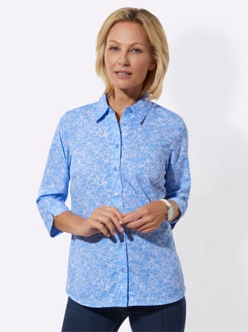 WITT WEIDEN Hemdbluse in himmelblau-weiß-bedruckt