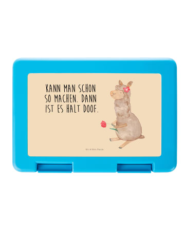 Mr. & Mrs. Panda Brotbox Alpaka Blume mit Spruch in Kaktus Grün