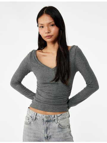 KOTON TSHIRT LS in Anthrazit