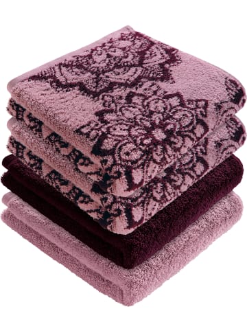 Erwin Müller Frottier, Jacquard Handtuch 4er-Pack Bühl in altrosa/beere